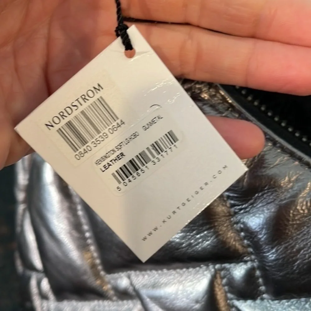Kurt Geiger Kensington gunmetal quilted hobo bag